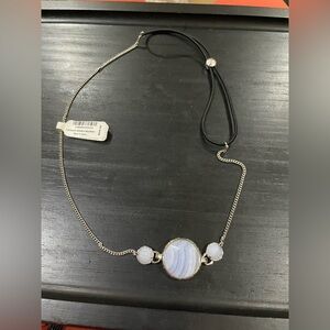 NWT Henri Bendel Elegant Silver and Lavender / Blue Stone headband